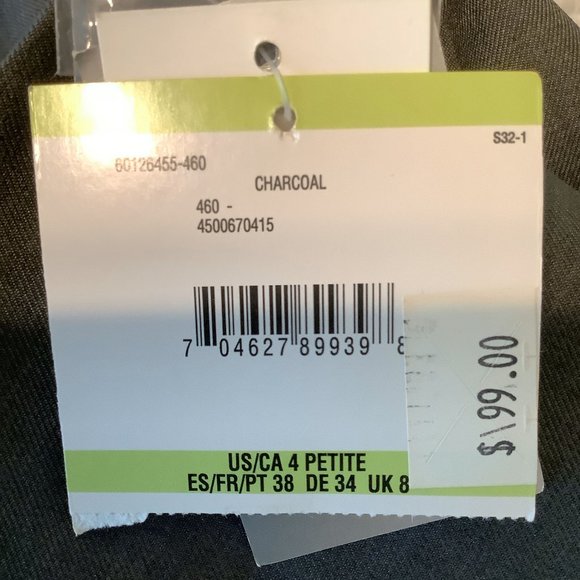 Kasper NWT Ladies Charcoal 4P Lined Suit Jacket/Blazer - Picture 2 of 3